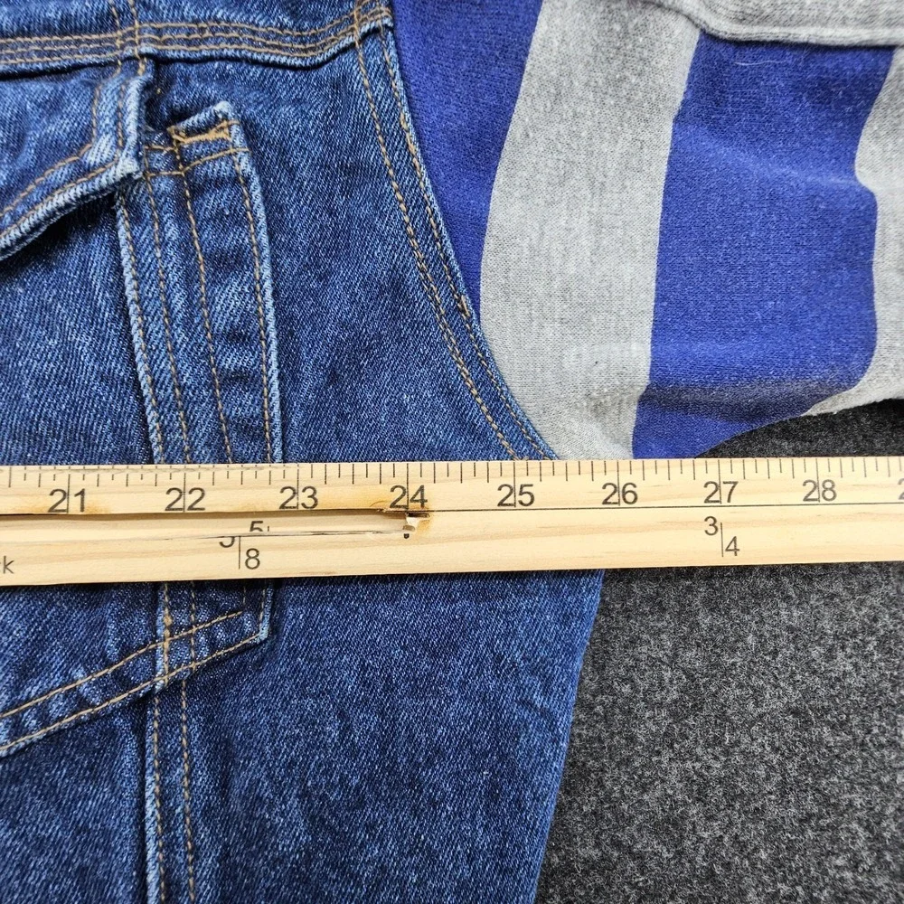 Vintage Maneuvers Sports Denim Jean‎ Faux Layered Vest Jacket Short Sleeve XL